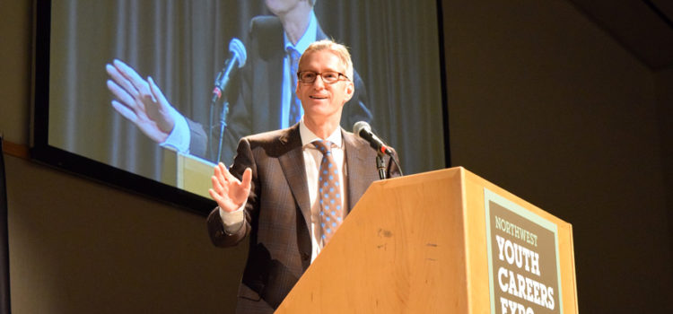 Expo 2017: Mayor Ted Wheeler, Nike’s Tinker Hatfield encourage students at PWA Breakfast